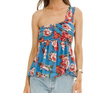 NEW ASTR The Label One Shoulder Floral Top